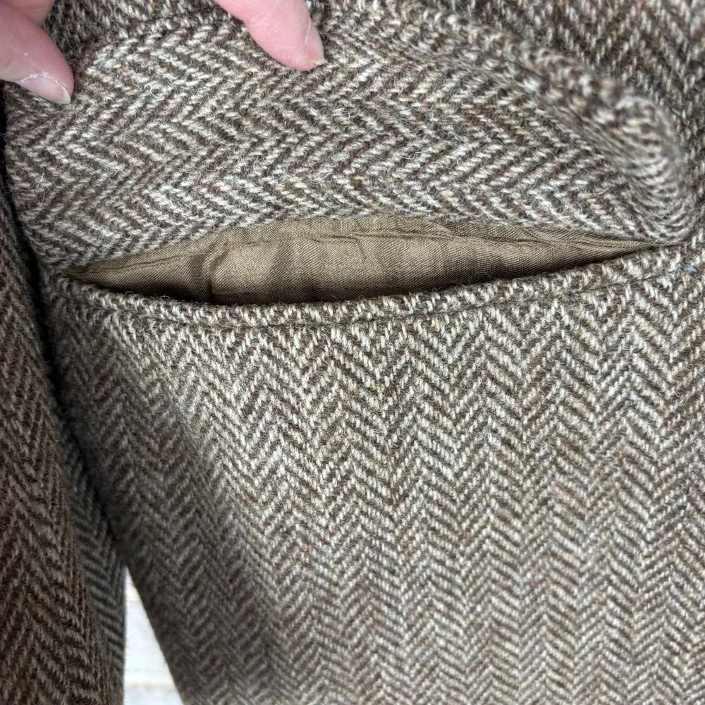 Harris Tweed 100% Scottish Wool Blazer Herringbone Heritage Tailored Old Money